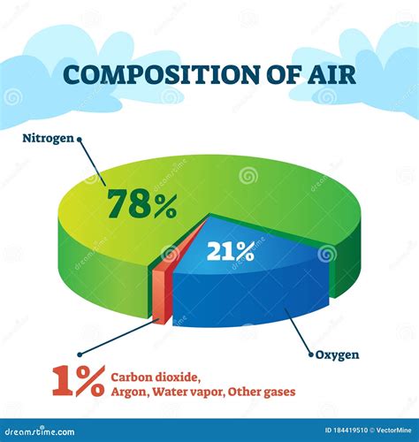 Composition Of Air Vector Illustration Gas Structure Educational