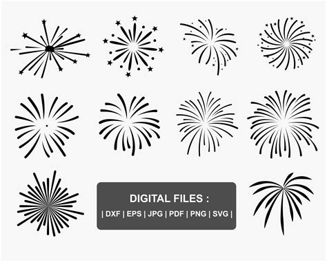 Firework Svg Bundle Feuerwerk Silhouette 4 Juli Svg Patriotischer