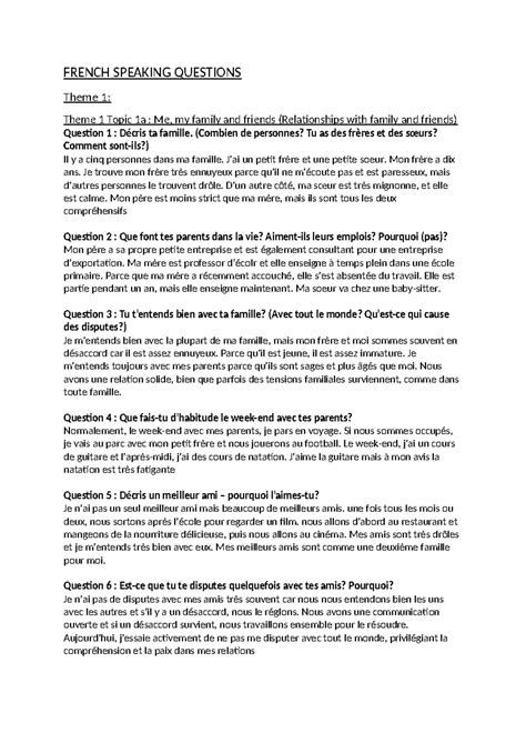 French 1 Holt Workbook Answers 3
