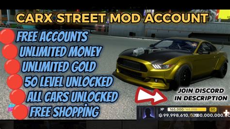 CarX Street Free Mod Accounts Unlimited CASH GOLD EXP SPEED MOD