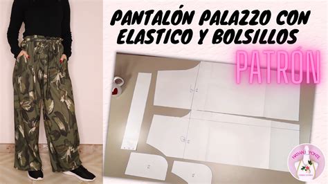 Pantal N Palazzo Con El Stico Y Bolsillos Patr N Nathali Ponte