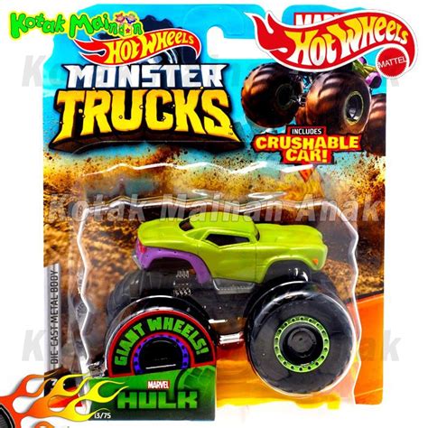 Jual Hot Wheels Monster Trucks Hulk New Hotwheels Original Mattel Shopee Indonesia