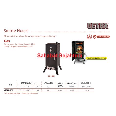 Jual Getra Smokehouse Gas Gsh B Mesin Pembuat Ikan Asap Daging Asap