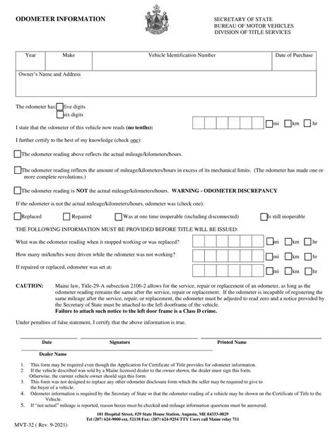 Free Maine Bill Of Sale Forms PDF FormsPal