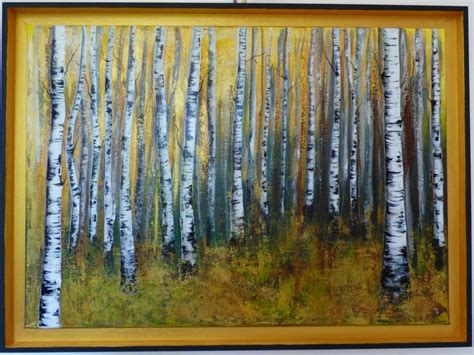 Forêt De Bouleaux Acrylique Sur Toile Peinture Acrylique Peinture