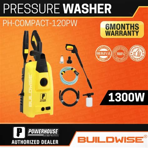 Powerhouse Pressure Washer Compact Series 1 300w 120bar Ph Compact 120pw [buildwise®] New