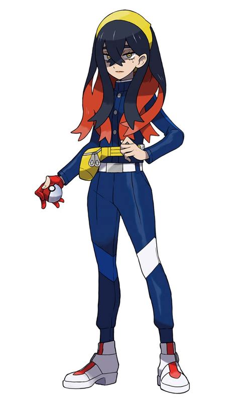 An Anime Character With Long Black Hair Wearing Blue And Red Clothes