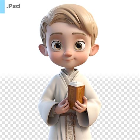 Renderizaci N D De Un Personaje De Dibujos Animados Con Una Biblia En