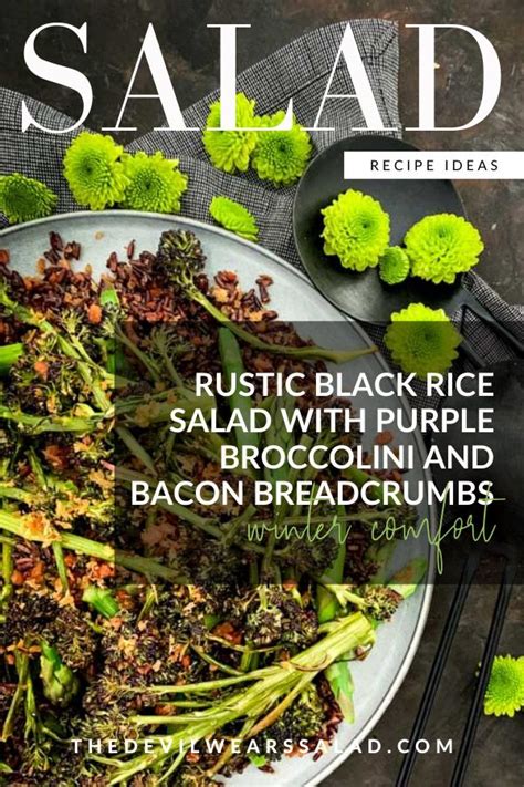 Rustic Black Rice Salad With Purple Broccolini Recipe Keto Recipes