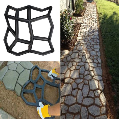 Reusable Garden Pavement Mold Garden Walk Pavement Concrete Mould Diy Manually Paving Cement