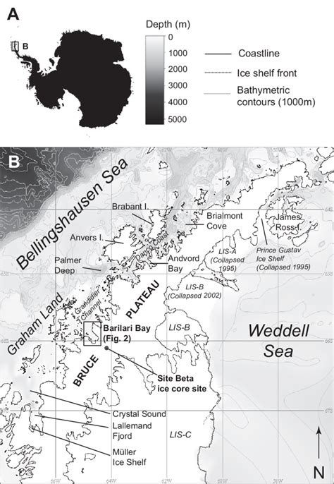 A Location Of The Northern Antarctic Peninsula In Antarctica B