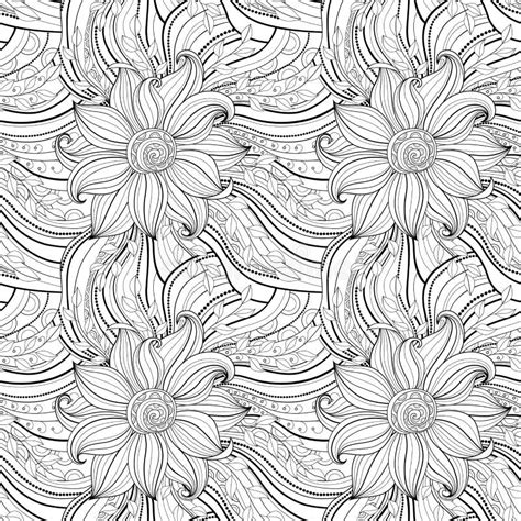 Vector Monochrome Floral Background Stock Vector Illustration Of