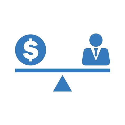 Icône De Salaire De Lemployé De Léquilibre Dessin De Couleur Bleue