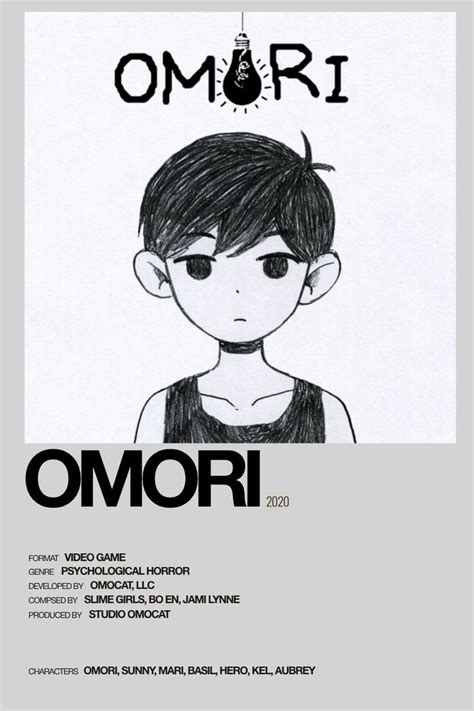 Omori Minimalistic Polaroid Poster Em Posters De Filmes