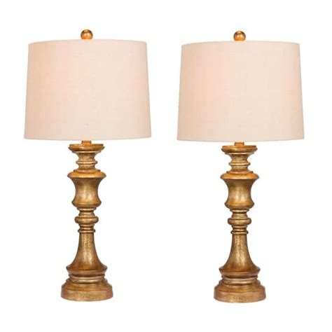 Fangio Lighting Pair Of In Candlestick Resin Table Lamps In A