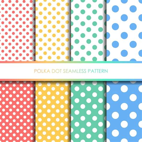 Premium Vector | Pastel polka dot seamless pattern set