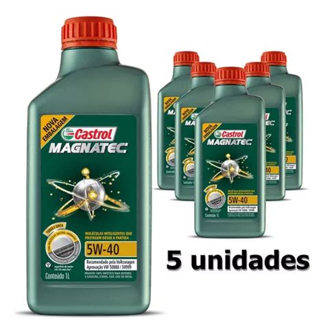 Kit 5 Litros Óleo Castrol Magnatec 5w40 508 509 Volkswagen Frete grátis