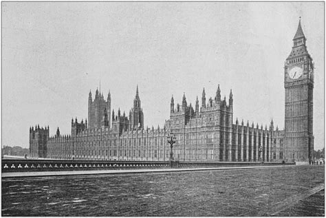 Antique Photo House Of Parliament From Westminster Bridge Stock ...