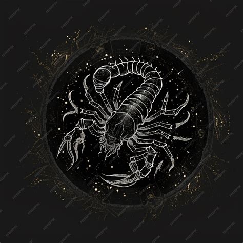 Premium AI Image | Zodiac sign of the scorpion on a black background ...