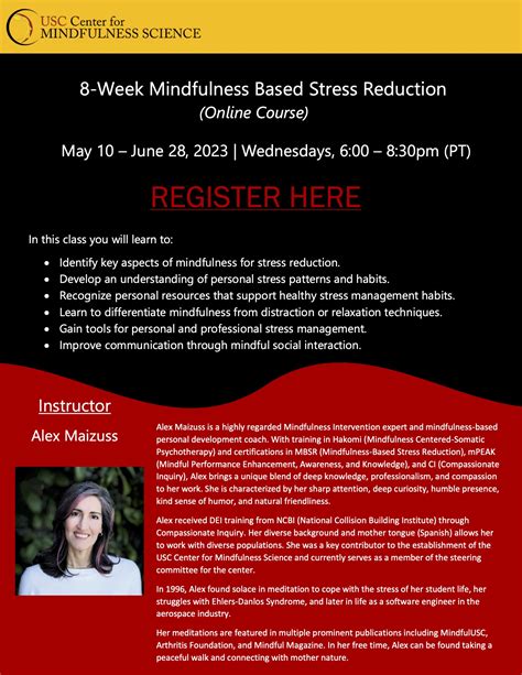 USC Center For Mindfulness Science 8 Week Mindfulness Based Stress