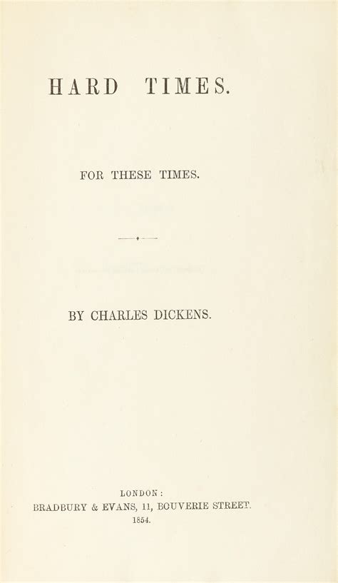 Bonhams Dickens Charles Hard Times For These Times First Edition In Book Form Bradbury