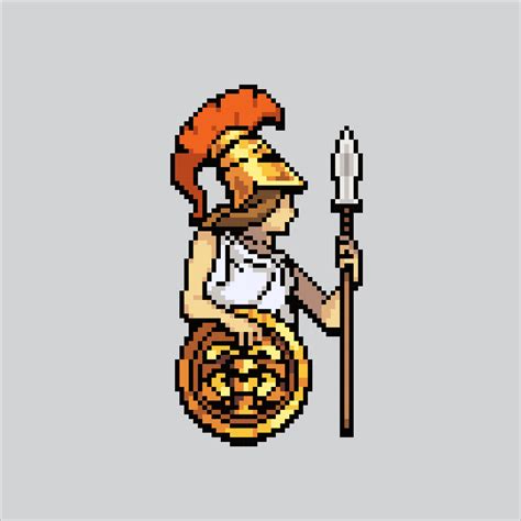 Pixel Art Illustration Athena Pixelated Greek Athena Greek Mythology