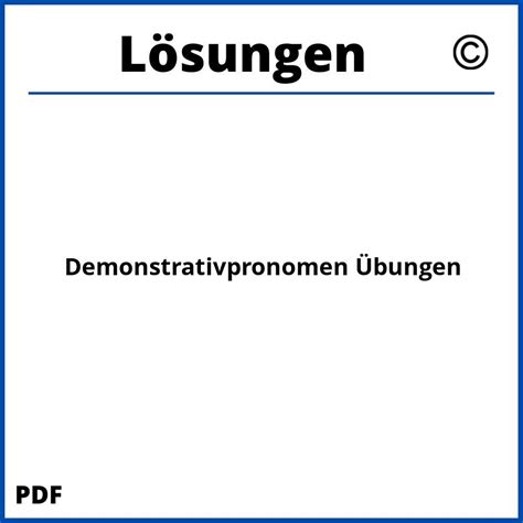 Demonstrativpronomen Bungen Mit L Sungen Pdf