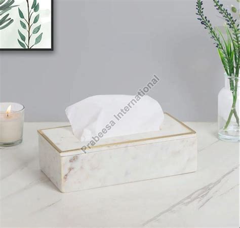 Marble Inlay Work Tissue Box For Hotel Kitchen Office Restaurant