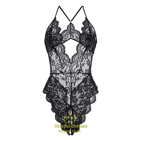 Blue Y Crotchless Blue Lingerie Women Lace Hollow Bodysuit Erotic Pajamas Teddy Babydoll