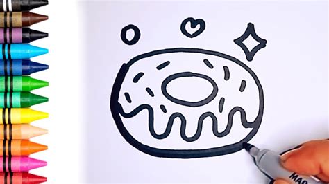 How to Draw an Easy Donut | Drawing Tutorial Art - YouTube