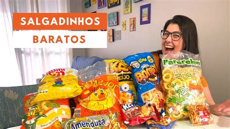 PROVAMOS OS SALGADINHOS MAIS BARATOS E SAFADOS QUE ENCONTRAMOS YouTube