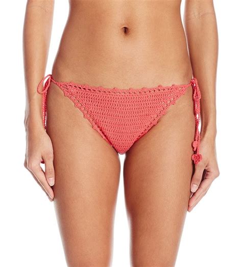 Junior S Take It Or Weave It Crochet Side Tie Bikini Bottom Coral Sun