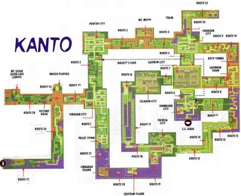 Map Of Kanto Pokemon | Holiday Map Q | HolidayMapQ.com