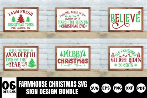 Farmhouse Christmas Sign Svg Bundle Graphic By Etcify Creative Fabrica