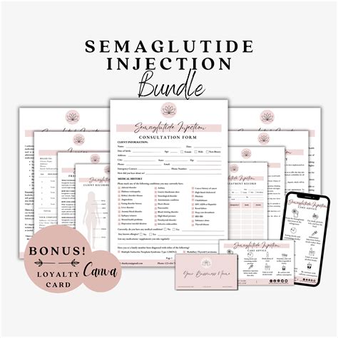 Semaglutide Forms, Fat Loss Injections, Weight Loss Consent, Med Spa