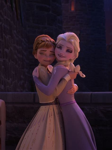 The Frozen Princess And Prince Hugging Each Other