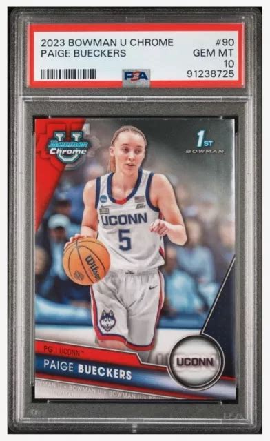 2023 BOWMAN UNIVERSITY Chrome 90 Paige Bueckers 1ère carte recrue RC