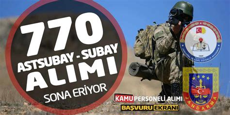 770 Astsubay Subay Alımı Sona Eriyor Jandarma Lise Başvuru Ekranı