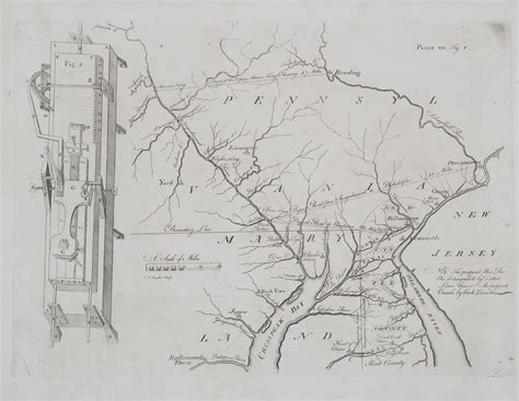 The first American canal map - Rare & Antique Maps