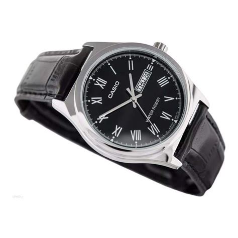 Casio MTP V006L 1BUDF Day Date Belt Black Dial Men S Watch