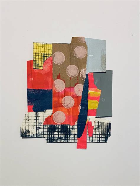 Central Spots Printed And Painted Cardboard Collage | Sarah Bagshaw Art