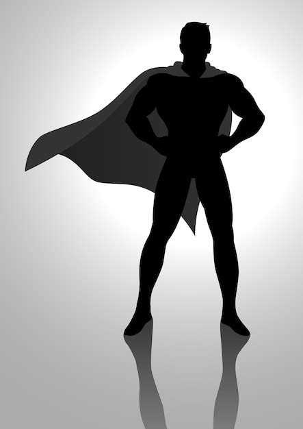 Premium Vector Silhouette Illustration Of A Superhero Posing