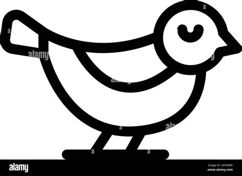 Sleeping Sparrow Icon Outline Vector Bird Flight Cute Fly Stock