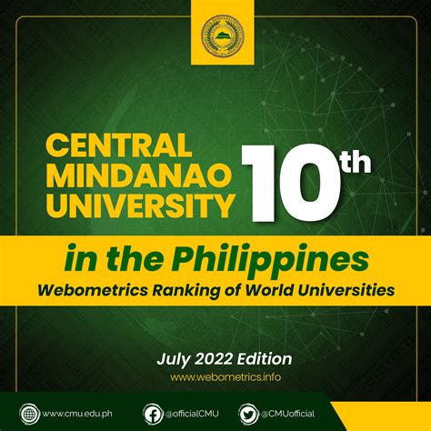 Look Central Mindanao University Ranks Th In The Philippines Based