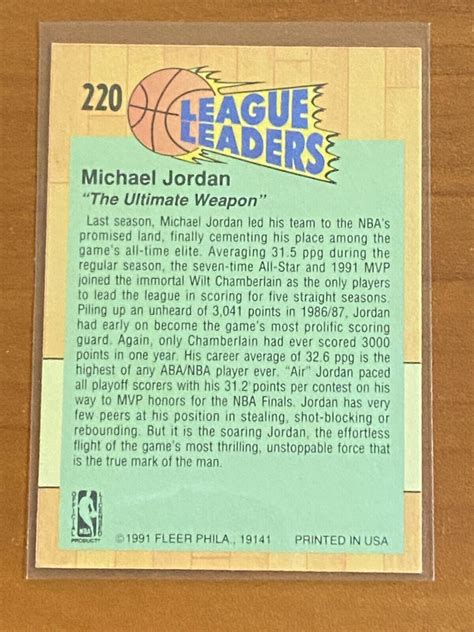 1991 92 Fleer Basketball 220 Michael JORDAN League Leaders EBay