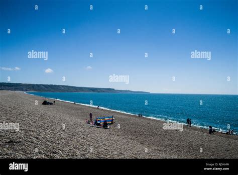 Chesil Beach An 18 Mile Long Pebble And Shingle Tombolo Connecting The