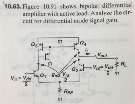 Solved Figure 10 91 Shows Bipolar Differential Amplifier Chegg