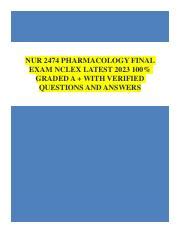 Pharmacology Final Exam Nclex Style Practice With Verified Course Hero