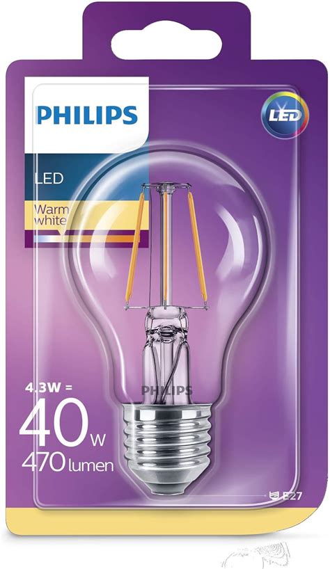 Philips Ampoule Led Classic W A E Ww Cl Nd Bc Amazon Fr