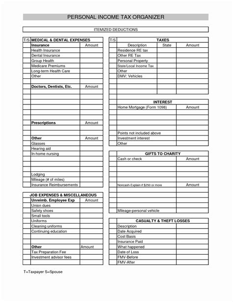 Tax Deduction Worksheet 2023